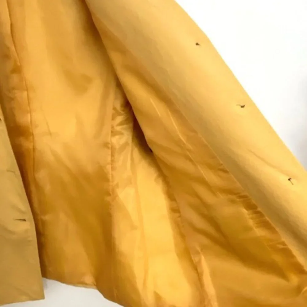 Evan Picone Blazer Jacket Women's Sz 8 Mustard‎ Yellow 3/4 Sleeves Linen Blend